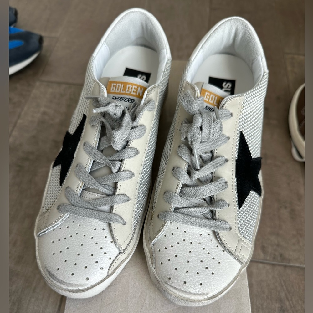 Golden Goose Inspired Women's White Leather Star Sneakers